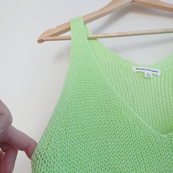 NEWBURY KUSTOM Lime Green Knit Cami Sleeveless Top Festival Summer - Size XL - Picture 9 of 12